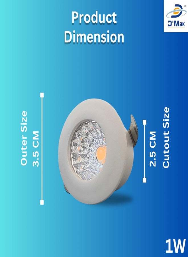 D'Mak Button Cob LED Light for Ceiling, 1-Watt Cob Light,Energy Saving Warm White Light for Indoor Use at Home and Office, and More, Fancy Round Lights Need No False Ceiling Pack of 10 - Image 4