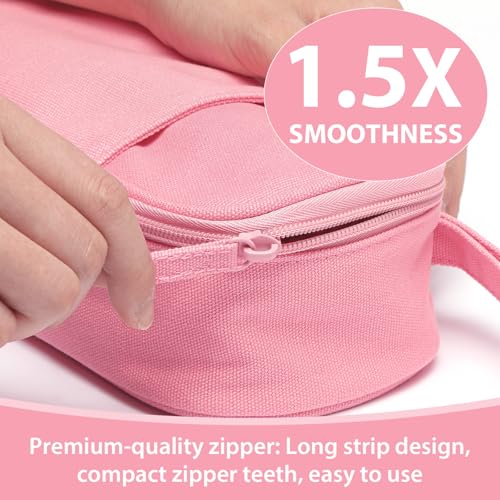 SPACEMATE Pencil Case Pouch Box Bag School Supplies Girls Boys Kids, Cute Preppy Stuff Large Big Capacity Aesthetic Pen Organizer, Back to College Stationary, Rosy Pink, Heavy Duty Canvas, 1800ml - Image 4