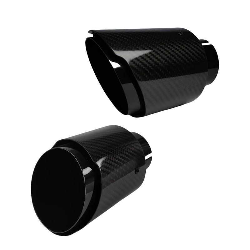Carbon Fiber Car Exhaust Pipe Muffler Tip Decorative Black 63.5mm To 101mm Polished Tail Pipe - Image 5