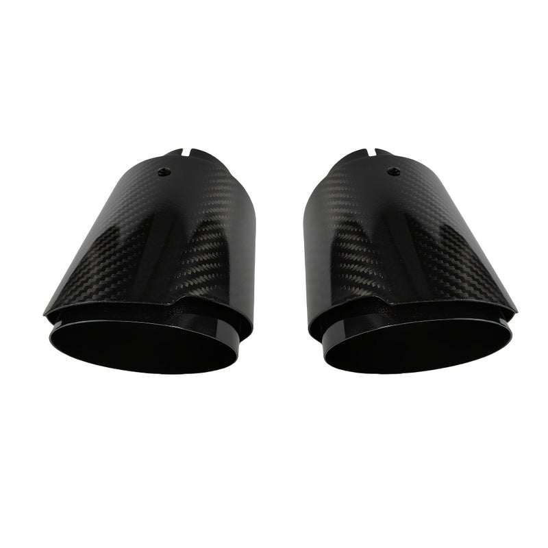Carbon Fiber Car Exhaust Pipe Muffler Tip Decorative Black 63.5mm To 101mm Polished Tail Pipe - Image 2