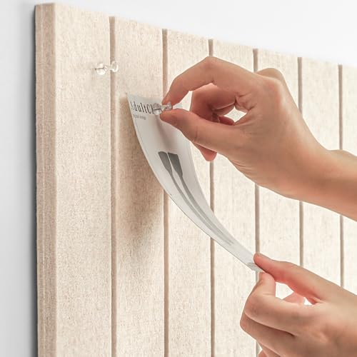 Lightomorrow Bulletin Board, 36 x 24 inches Cork Board Alternative for Wall, Felt Board Decorative Pin Board with 20 Pushpins - Oatmeal Stripes - Image 2