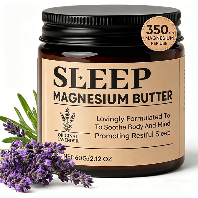 YOOJ Magnesium Butter for Sleep, Lavender Magnesium Cream with Shea Butter, Mango Butter, Arnica, 2.12oz Relaxation Body Butter for Restful Deep Sleep, Calming Nighttime Magnesium Lotion - Image 1