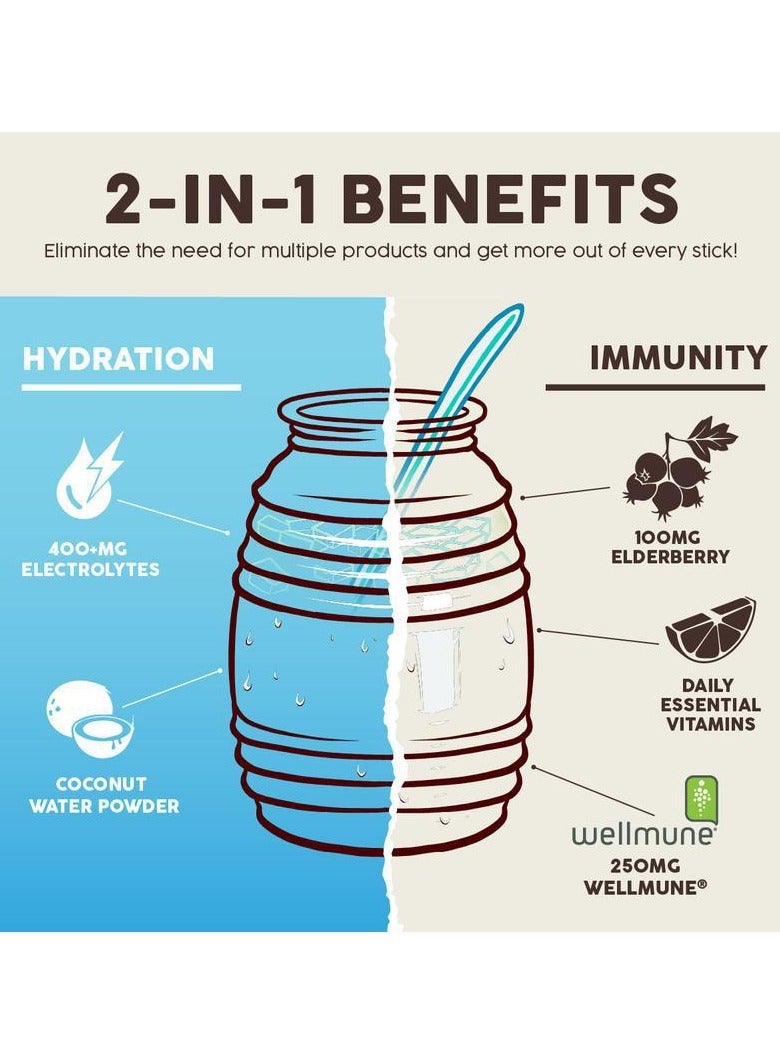 Salud 2-in-1 Hydration & Immunity Packets – Horchata Flavor – with Electrolytes, Immune Support, Elderberry & Dairy & Soy Free - 400mg, 250mg, 100mg, 15 Servings - Vitamin  - Image 2