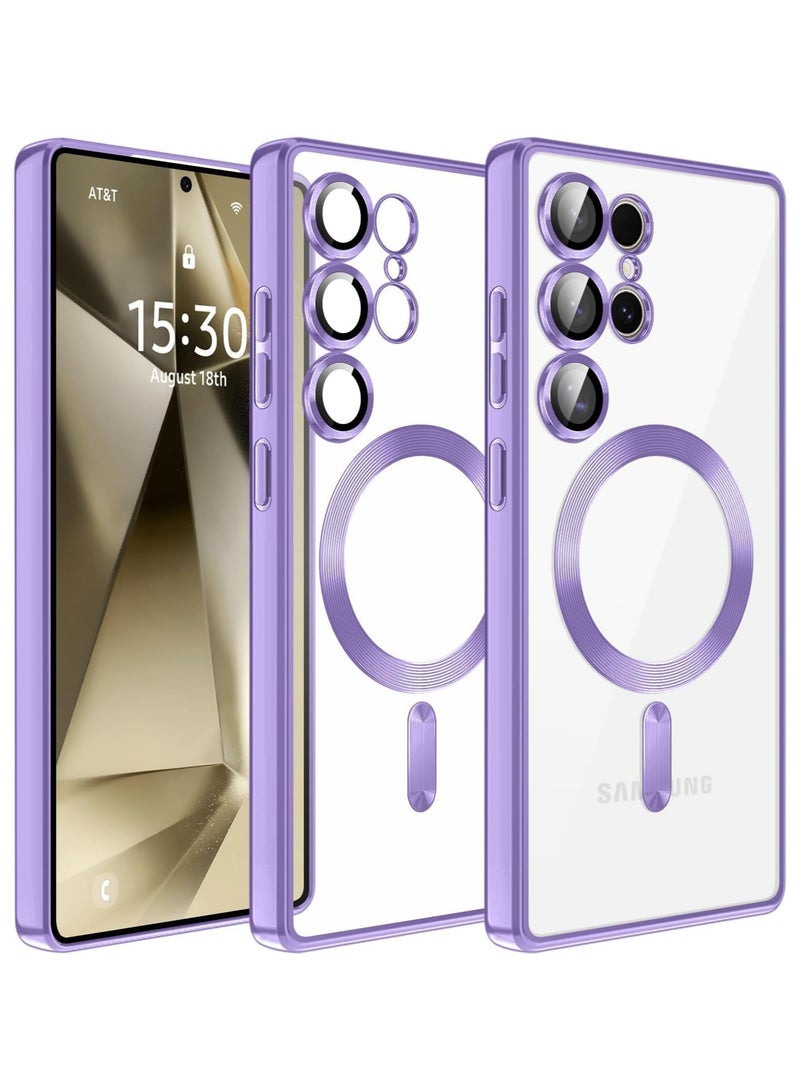 Magnetic Case for Samsung Galaxy S25 Ultra Compatible with Wireless Charging, Cover Camera Lens Protector, Slim Protective anti Yellowing Clear Case for Samsung S25 Ultra  - Image 1
