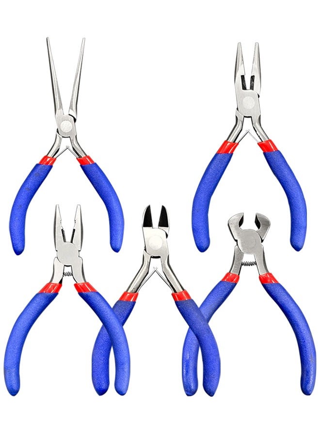 HAWAWA - 5 Pcs Mini Pliers Set, Multi-function Pliers Tool Set, Needle Nose Pliers, Long Nose Pliers, Linesman Pliers, Diagonal Pliers, End Cutting Pliers for Electronic Repair. - Image 1