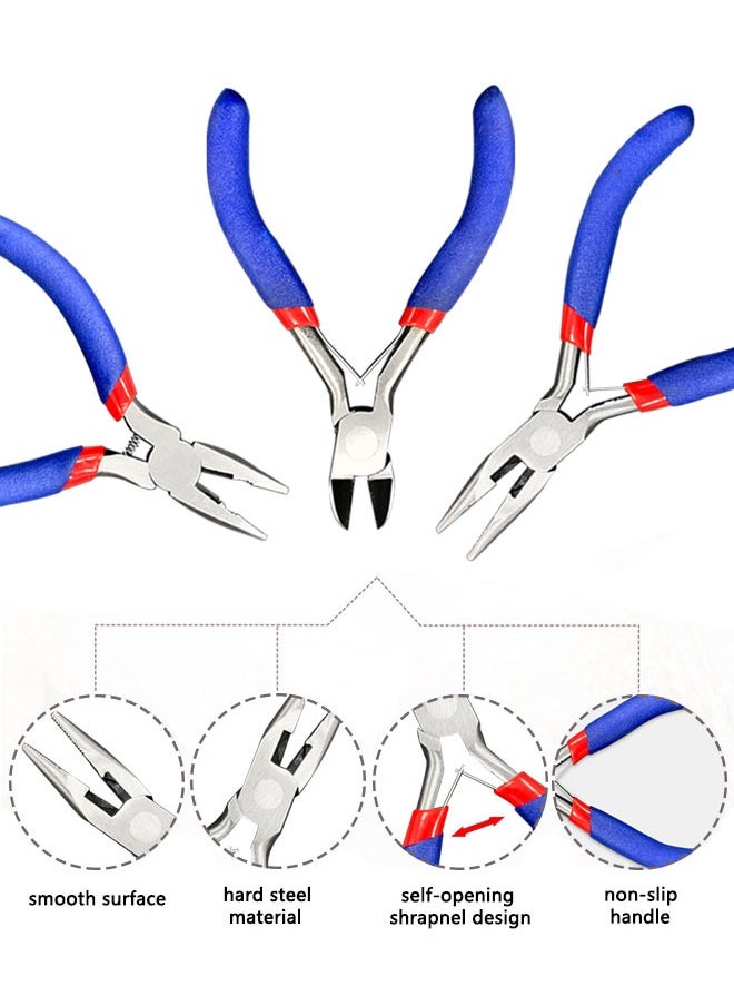 HAWAWA - 5 Pcs Mini Pliers Set, Multi-function Pliers Tool Set, Needle Nose Pliers, Long Nose Pliers, Linesman Pliers, Diagonal Pliers, End Cutting Pliers for Electronic Repair. - Image 1