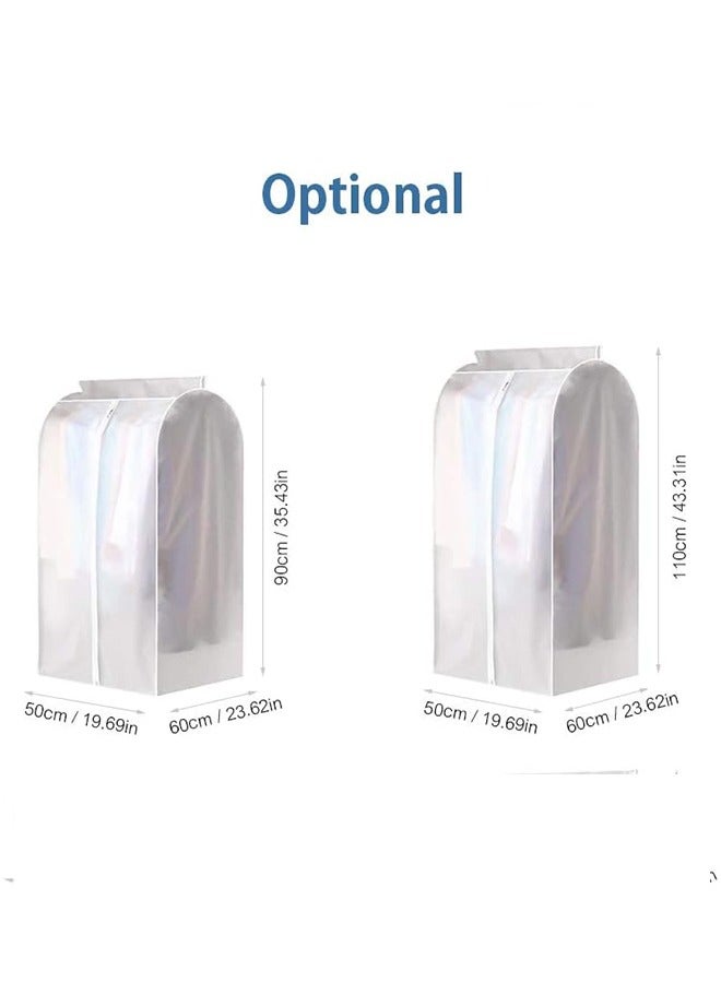 2PCS Clothes Rail Cover, Clothing dust cover Clear Showerproof with Zipper, Hanging Coat Protector Bags for Open Closet, Prevent Insects and Dust From Staining Clothes(M+L)  - Image 2