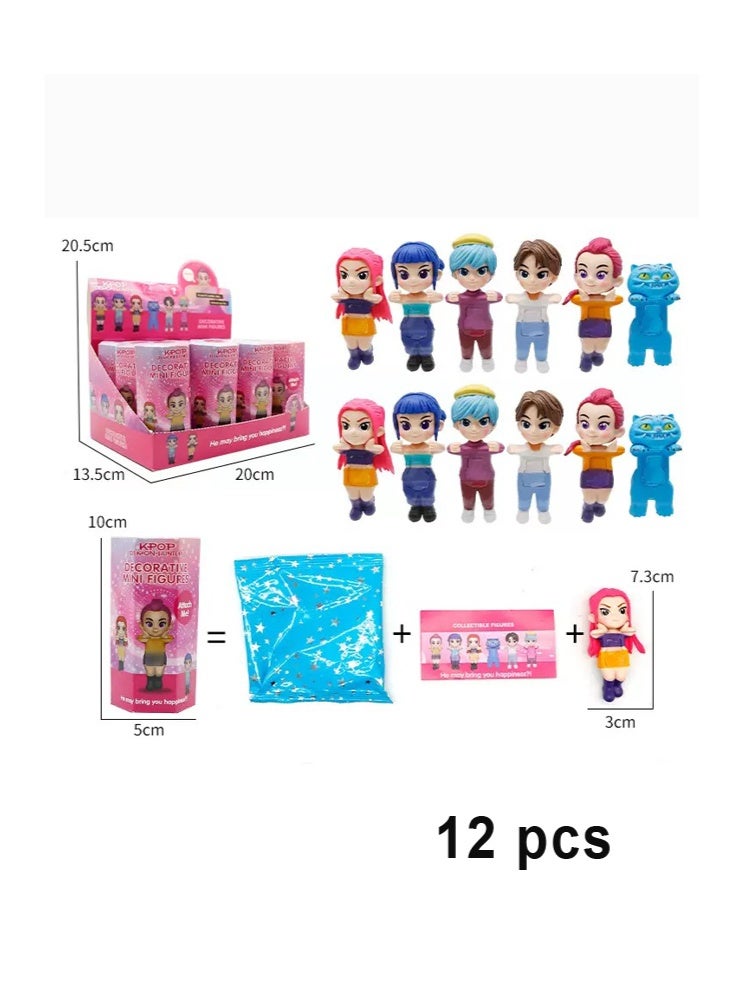 Figures Kpop Demon Hunters Action Figure Home Decor Desk Ornament For Hunters Fans 12pcs set secret Cute Doll Hand-held Car Screen Ornaments Gifts - Image 1