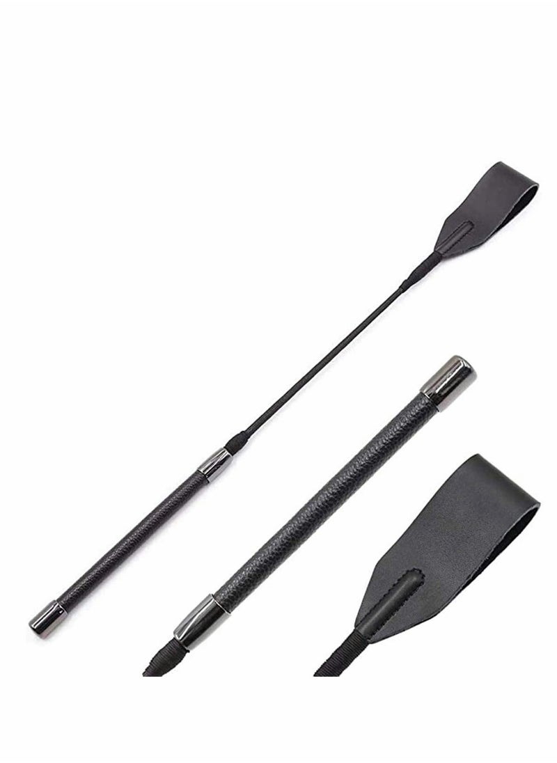 KASTWAVE 18 Inches Real Riding Crop English Whip, with Genuine Leather, Top Premium Quality Crops, Equestrianism Horse Crop Black Horse Whip Leathe  - Image 1