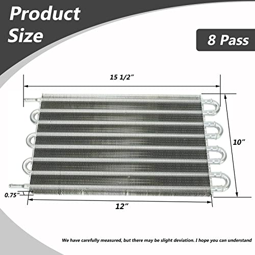 MAGQOO 8 Row Tube and Fin Transmission Cooler High Performance Universal Aluminium Oil Cooler Kit - Image 2