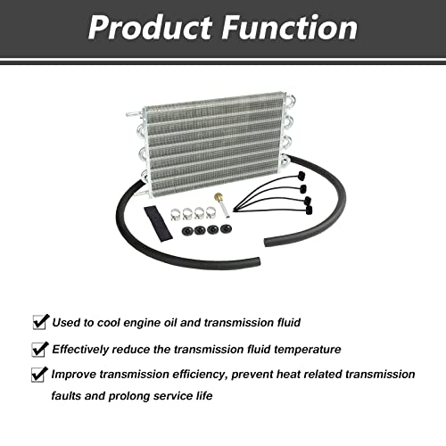 MAGQOO 8 Row Tube and Fin Transmission Cooler High Performance Universal Aluminium Oil Cooler Kit - Image 4