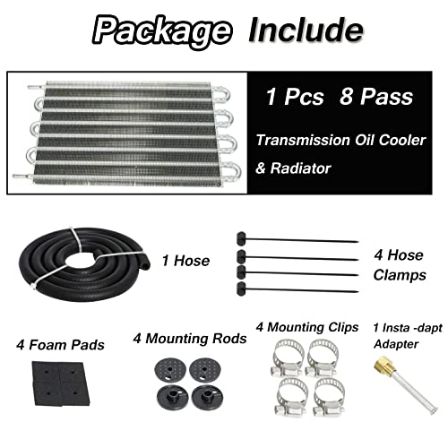 MAGQOO 8 Row Tube and Fin Transmission Cooler High Performance Universal Aluminium Oil Cooler Kit - Image 5