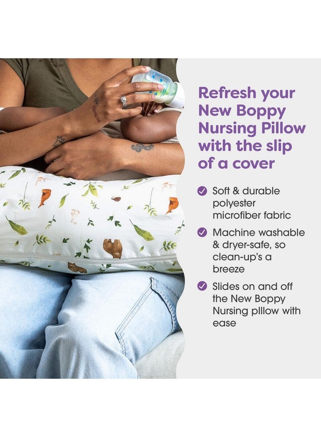 Boppy Nursing Pillow Cover, Neutral Plants and Animals, Single Cover, Easy-On Slipcover with Extra Soft 100% Polyester Microfiber Fabric for The Redesigned Nursing Pillow - Image 2
