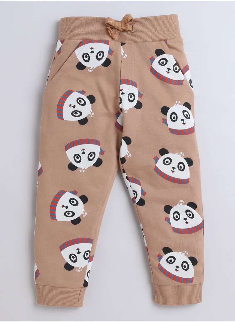 victor and jane Fashion Infant Set - All over Printed Sweatshirt and Jogger Set - LT Brown AOP