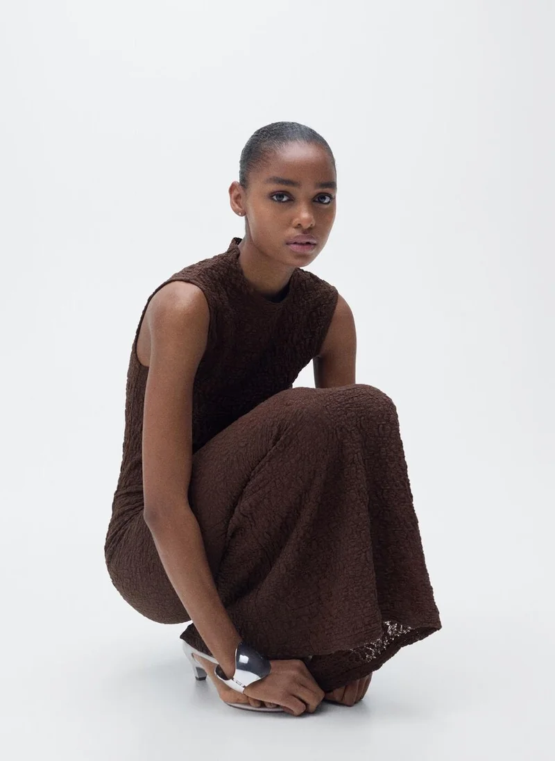 MANGO Textured Knit Dress