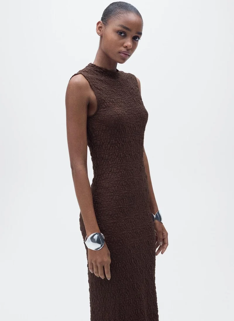 MANGO Textured Knit Dress