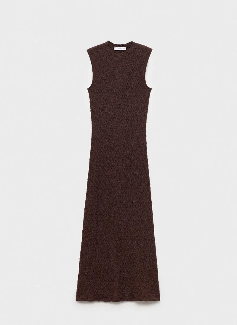 MANGO Textured Knit Dress