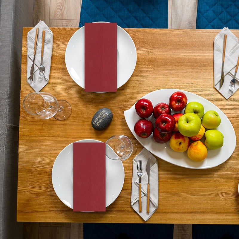 Wine Red Disposable Napkins 30x43cm 50 Sheets Soft Hand Towels For Weddings Parties Restaurant - Image 4