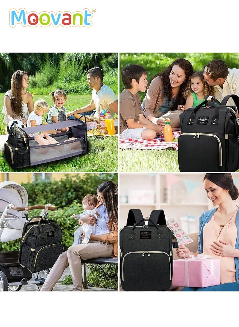 Baby Diaper Bag Backpack with Changing Station, Waterproof Mommy Bag with Portable Change Mat & USB Charge Port, Large Capacity Travel Mother Backpack with Stroller Straps for Newborn Mother Father, Black - pzsku/Z7EA7CF87B8560B6A2036Z/45/_/1713173652/5347ce43-0bf3-4c4a-b144-0c5f4329fc73