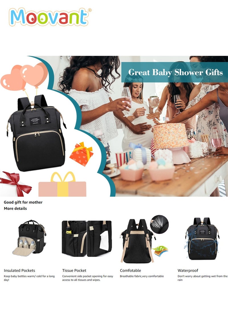 Baby Diaper Bag Backpack with Changing Station, Waterproof Mommy Bag with Portable Change Mat & USB Charge Port, Large Capacity Travel Mother Backpack with Stroller Straps for Newborn Mother Father, Black - pzsku/Z7EA7CF87B8560B6A2036Z/45/_/1713173662/233ac971-5e87-4bbf-a7ce-7b150ac18ee9