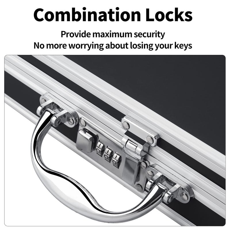 Sooez Combination Lock Clipboard with Storage, Heavy Duty Metal Storage Clipboard, Aluminum Locking Clipboard Case Box with Handle - Holds Letter Size Paper, Clipboard Organizer 12.6 x 9.6 inch - Image 2