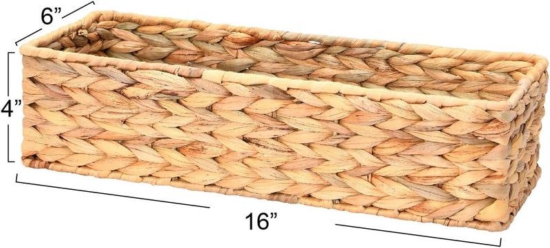 Household Essentials Water Hyacinth Rectangular Storage Basket, Natural - Image 2