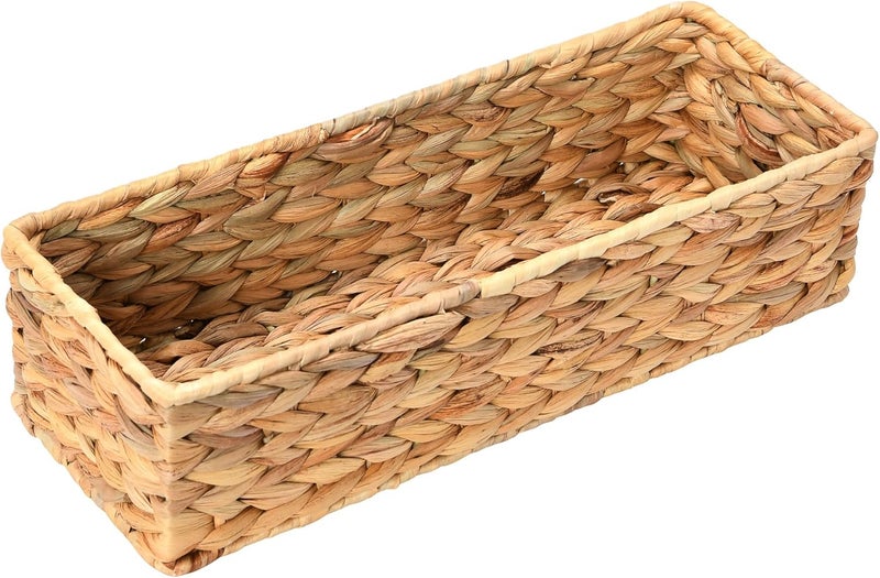 Household Essentials Water Hyacinth Rectangular Storage Basket, Natural - Image 4