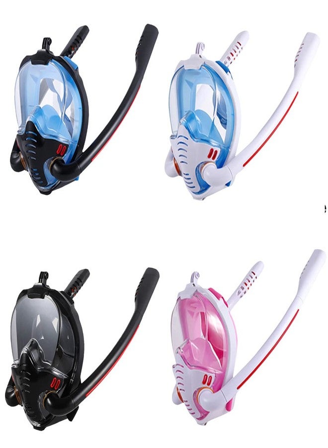 VBM Full Face Snorkel Mask Double Tubes Designed Anti Leak Dry Top System with Camera Mount 180°Panoramic View Snorkeling Gear for Adults Kids Men Women Safe Breathing Snorkel Set - Image 4