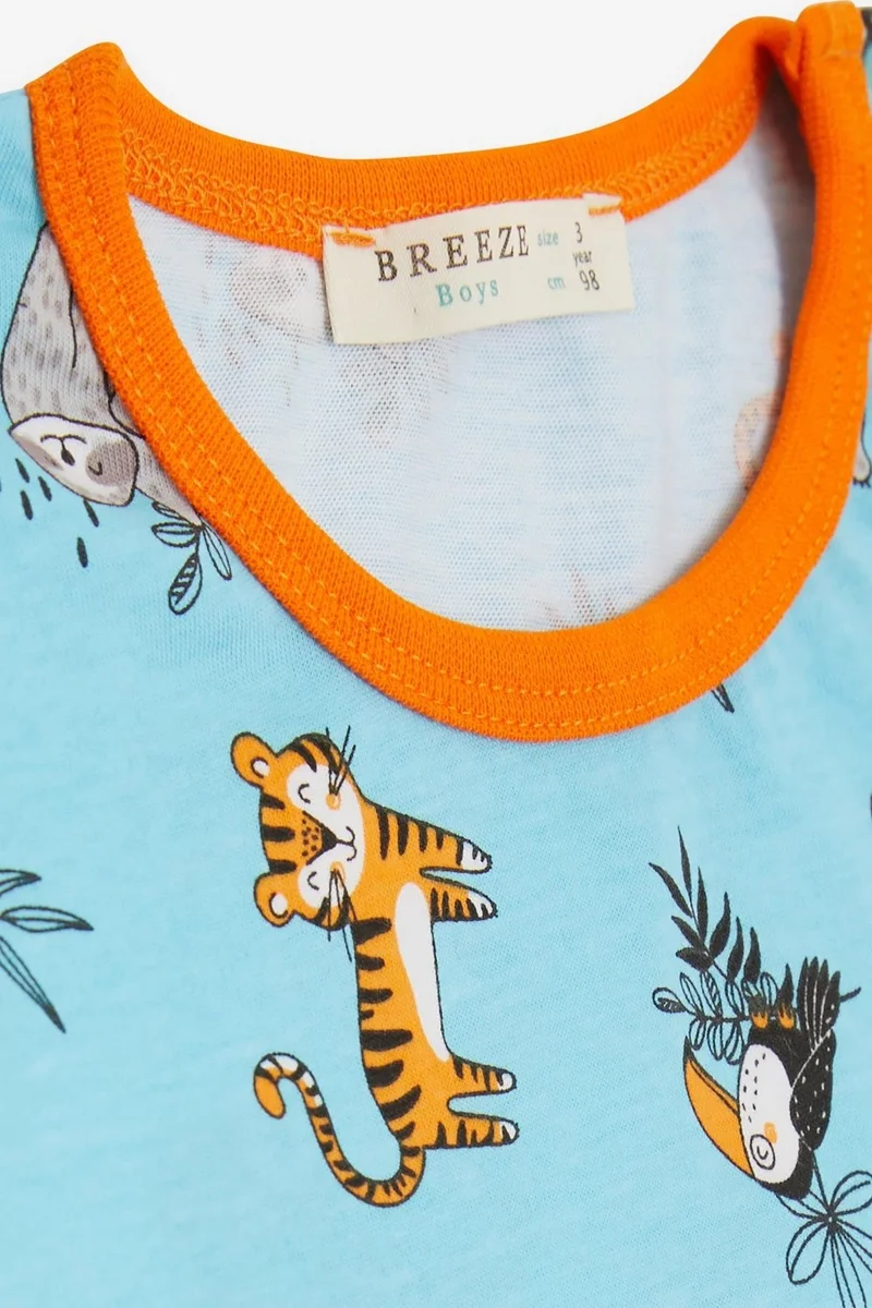 بريز Girls & Boys Baby Boy Pajama Set Animal Kingdom Themed 9 Months-3 Years, Baby Blue