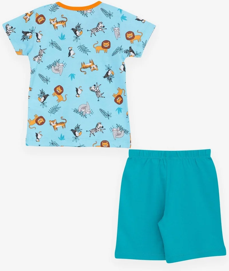 بريز Girls & Boys Baby Boy Pajama Set Animal Kingdom Themed 9 Months-3 Years, Baby Blue