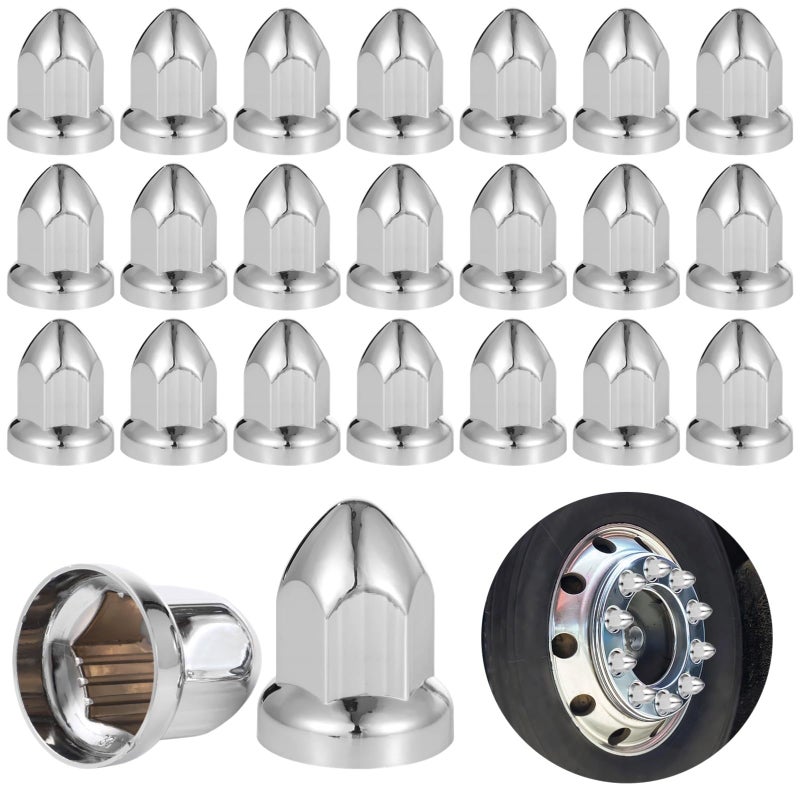 Heavy Duty 33mm Push On Lug Nut Covers Chrome Plated For Trailers Buses Fleet Vehicles - Image 2