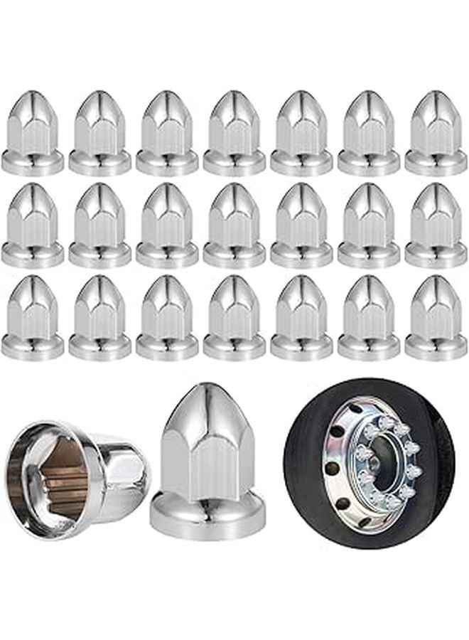 Heavy Duty 33mm Push On Lug Nut Covers Chrome Plated For Trailers Buses Fleet Vehicles - Image 1