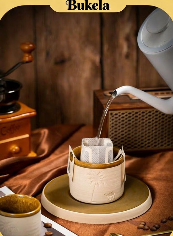 Bukela Desert Palm Tree and Camel Pattern Ceramic Coffee Mug, 310ml, Reusable, Hand Wash Only, Perfect for Family Gatherings and Special Occasions, Desert Theme Gift, Desert Coffee Mug | Desert Theme Decor | Ceramic Mug, Back to School Coffee Mug - Image 4