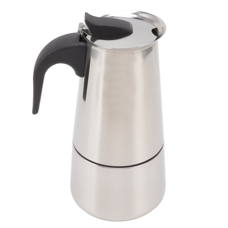 Stainless Steel Moka Pot: Food Grade Stainless Steel No Rust Lightweight - Multipurpose Easy Clean Portable Coffee Maker for Home, Outdoor Camping and Coffee Lovers - Image 3