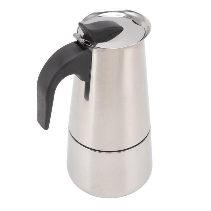 Stainless Steel Moka Pot: Food Grade Stainless Steel No Rust Lightweight - Multipurpose Easy Clean Portable Coffee Maker for Home, Outdoor Camping and Coffee Lovers - Image 2