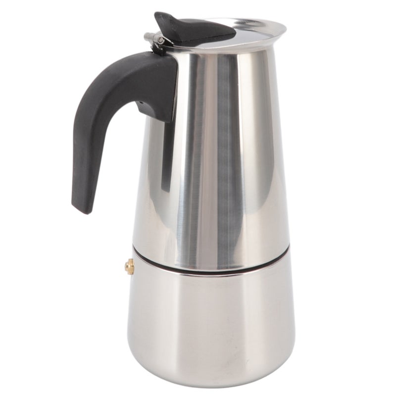Stainless Steel Moka Pot: Food Grade Stainless Steel No Rust Lightweight - Multipurpose Easy Clean Portable Coffee Maker for Home, Outdoor Camping and Coffee Lovers - Image 5