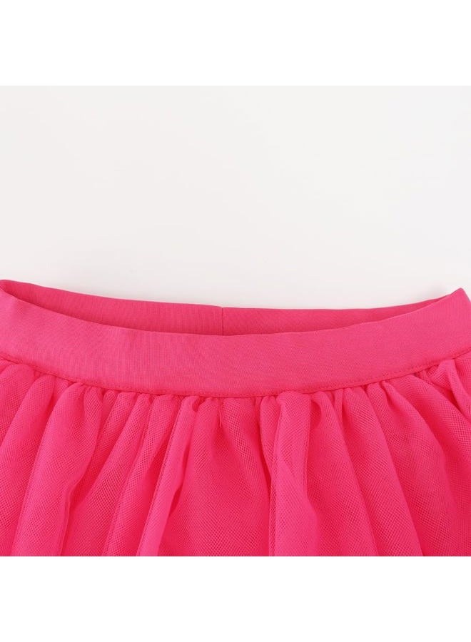 Noomelfish Noomlfish Girls High Low Long Tutu Skirts Kids Tulle Party Maxi Skirt (4-12 Years), Hot Pink, 5-6 Years - Image 4