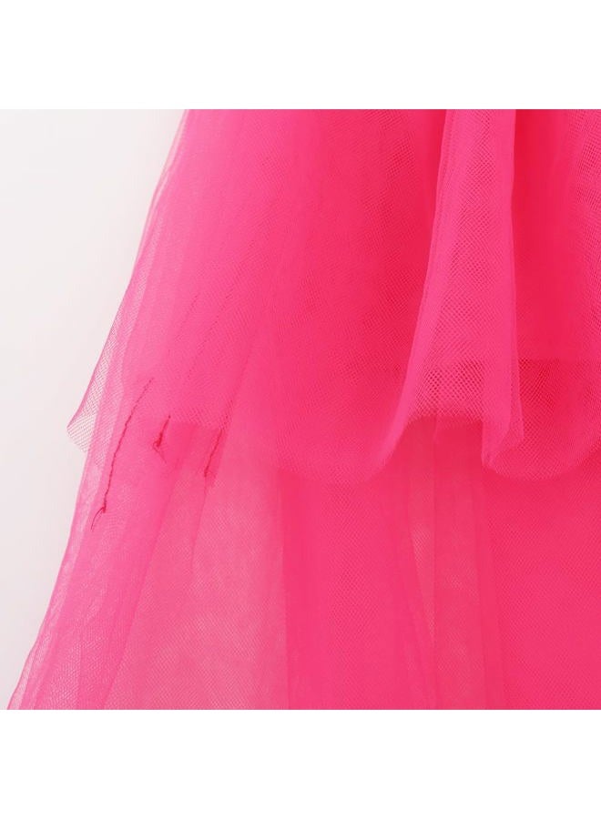 Noomelfish Noomlfish Girls High Low Long Tutu Skirts Kids Tulle Party Maxi Skirt (4-12 Years), Hot Pink, 5-6 Years - Image 5