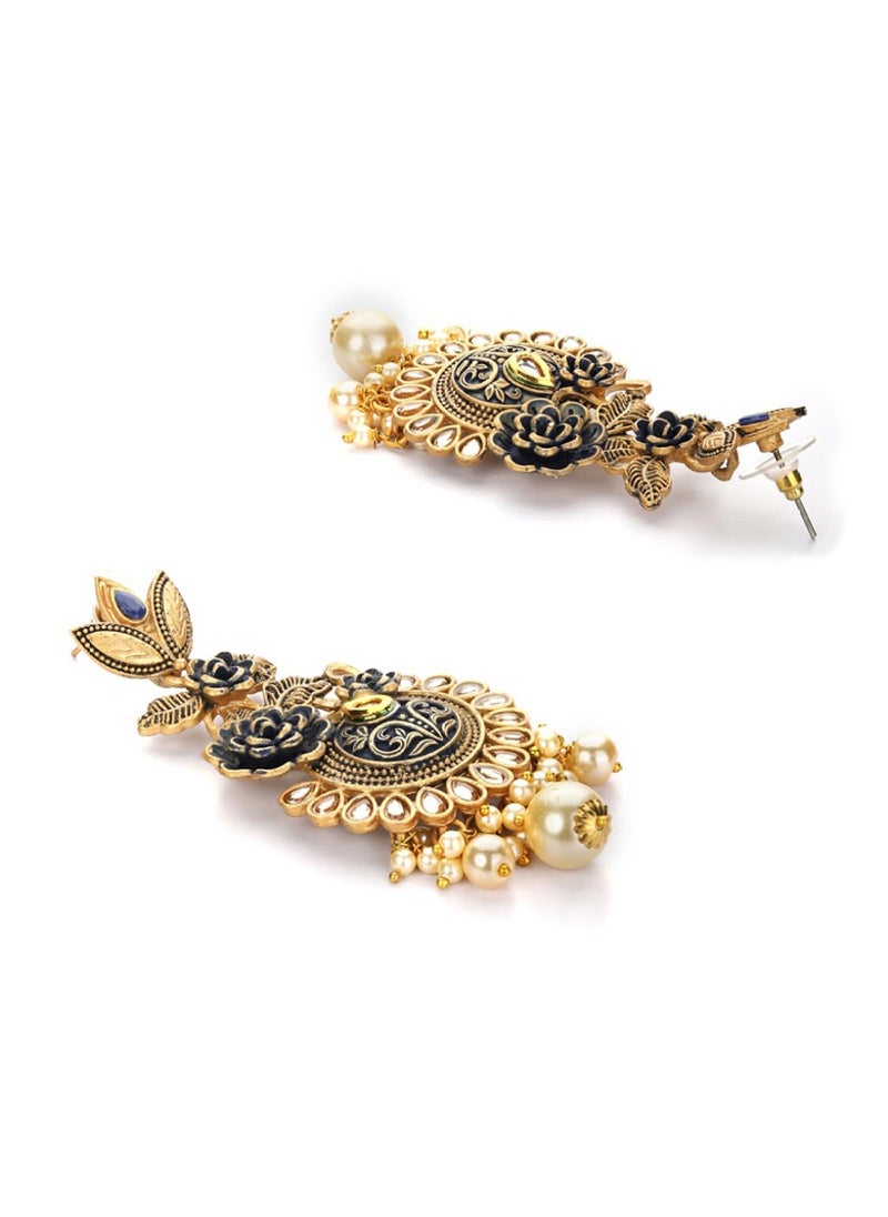 Priyaasi Women Handcrafted Floral Drop Earrings  - Image 3