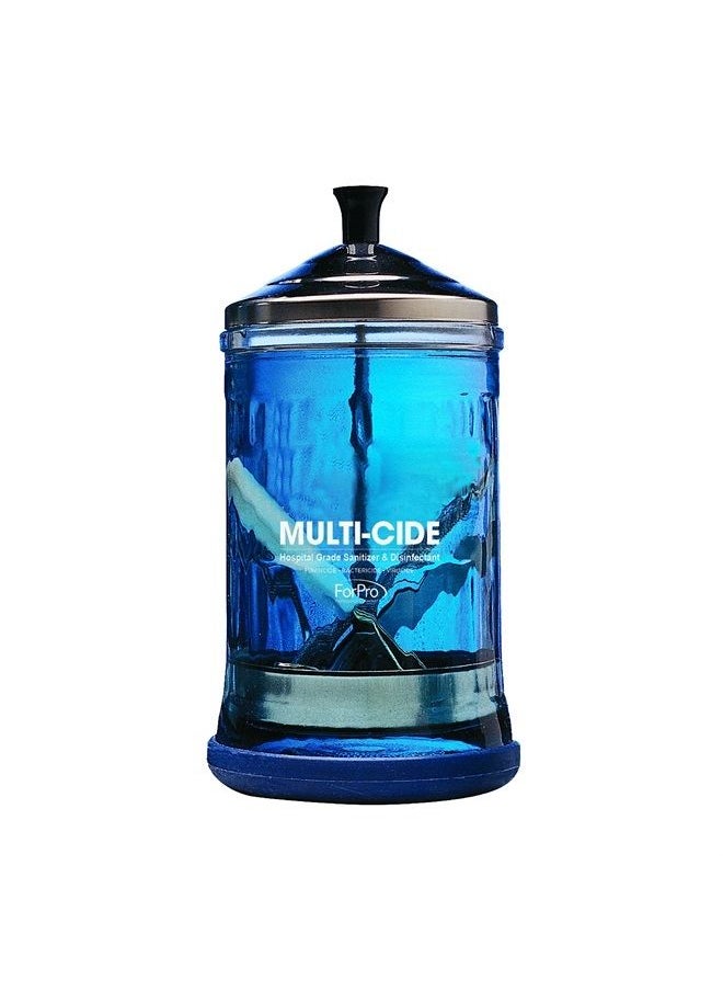 ForPro Professional Collection ForPro Multi-Cide Midsize Disinfecting Jar - Disinfectant Glass Jar for Manicure & Spa Implements - 21 Ounces, 8” H x 4.25” W  - Image 1