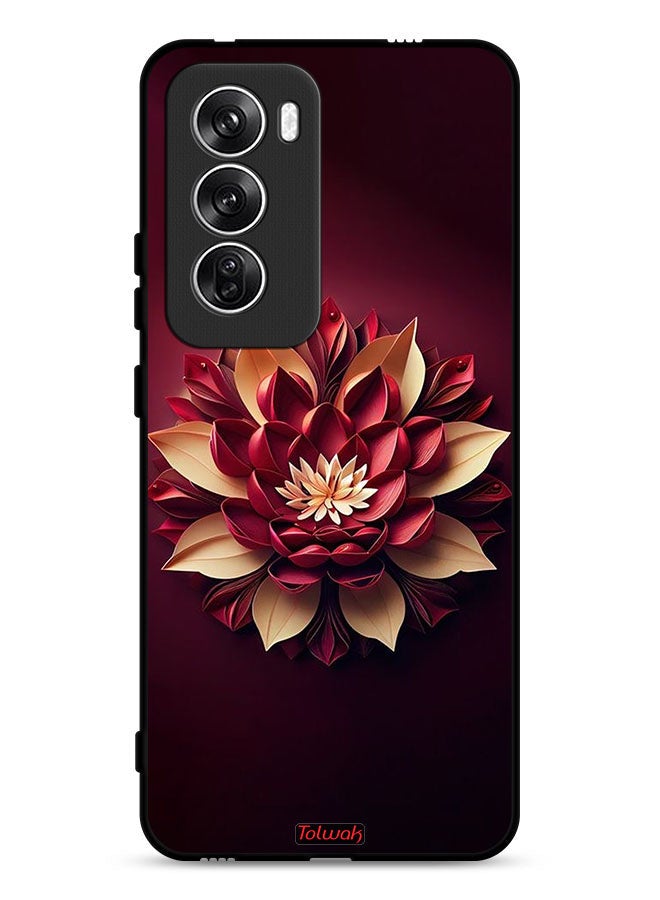Tolwak Oppo Reno12 5G Protective Case Cover Flower Abstract Design - Image 1