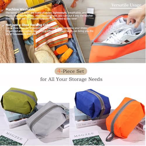 Tumecos 4 Pack Large Waterproof Portable Travel Organizer Toiletry Dopp Kit, Space Saving Shoe Bag Pouch - Image 2