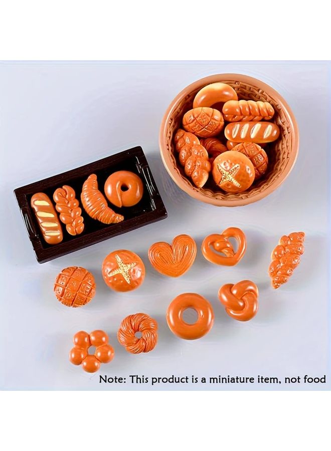 10 Piece Braid Shape Mini Lye Bread Set Resin Desktop Decoration Party Favors - Image 2