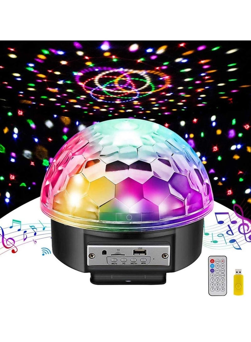 ELTRAZONE "6-Color LED Bluetooth DJ Stage Lights – Rotating Crystal Magic Ball with Sound Activation, Remote Control, MP3 Play & USB for Disco, Xmas, KTV, Club, Pub, and Show" - Image 1