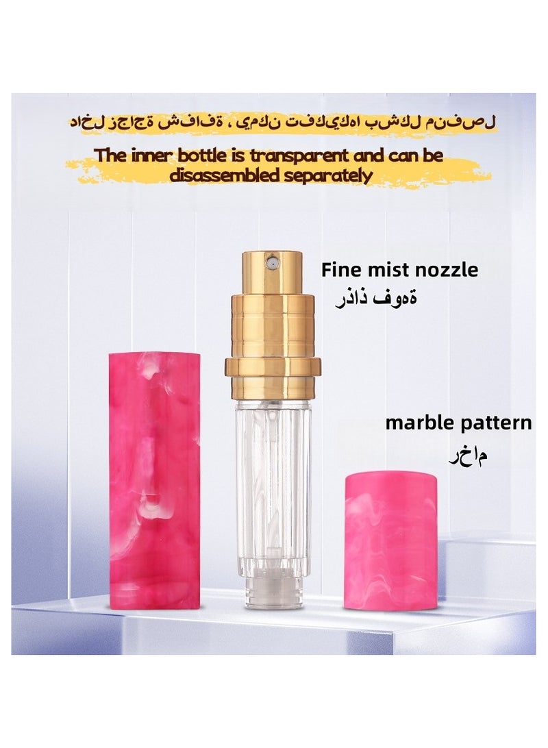 هَيْلة الرخام زجاجة عطر ( 5 مل ) ، ميني زجاجة ماء تواليت ، مع حقيبة جلدية فاخرة ، مناسبة للسفر والعمل من الرجال والنساء ( الأحمر + الأخضر ) - Image 4