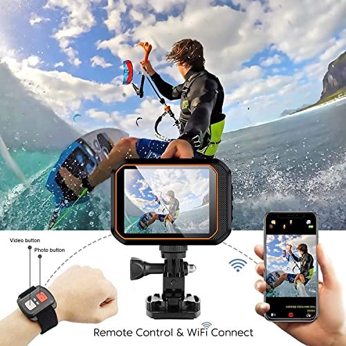 AUSHA® 4K Action Camera - Underwater Vlog Camera IPX8 Waterproof, 170-Degree Wide-Angle Lens, EIS, Wi-Fi, 4K @ 60fps Video & 24 MP Photo and Remote Control for Vlogging & YouTube - Image 5