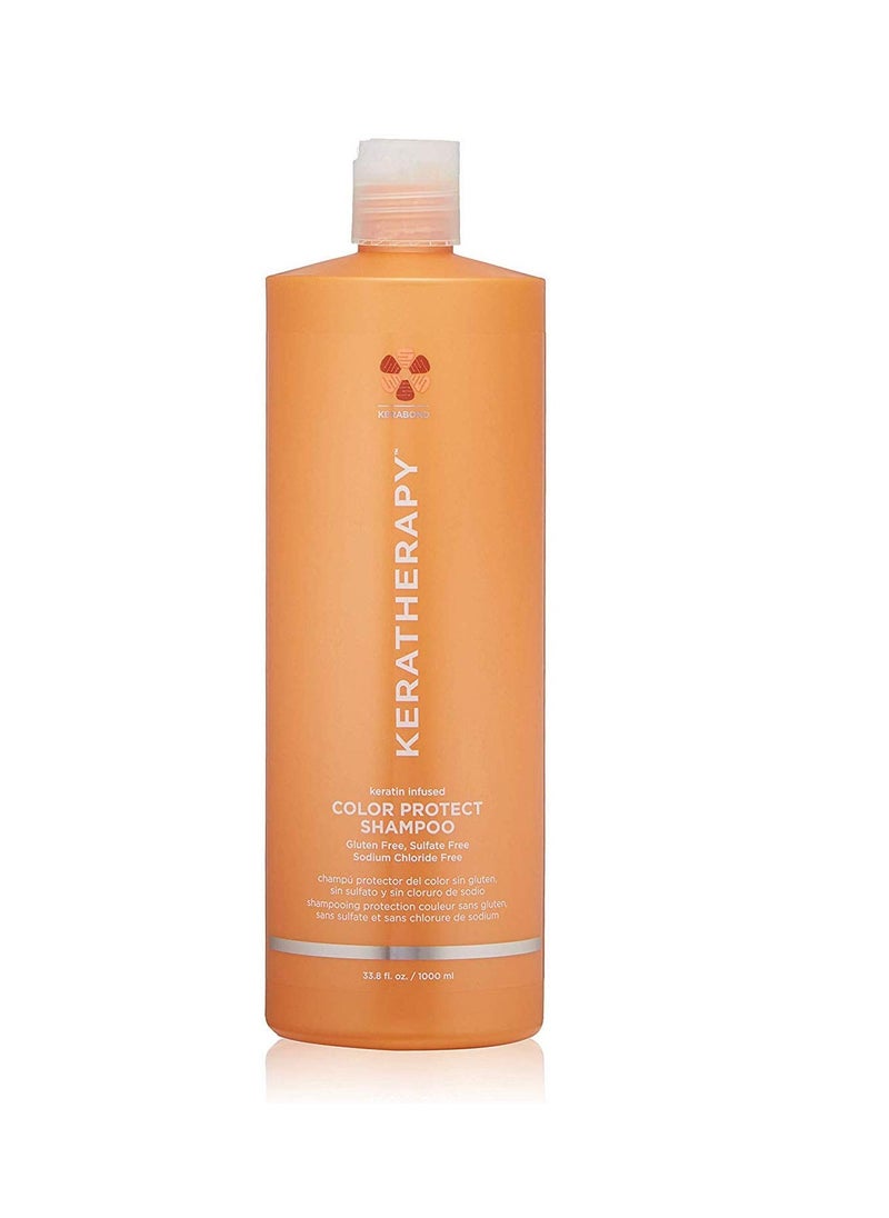 KERATHERAPY KERATHERAPY Keratin Infused Color Protect Shampoo, 33.8 fl. oz., 1000 ml - Gluten Free Color Protecting Shampoo for Color Treated Hair with Kerabond Technology, Red Raspberry Oil, Omega 3 & 6  - Image 1