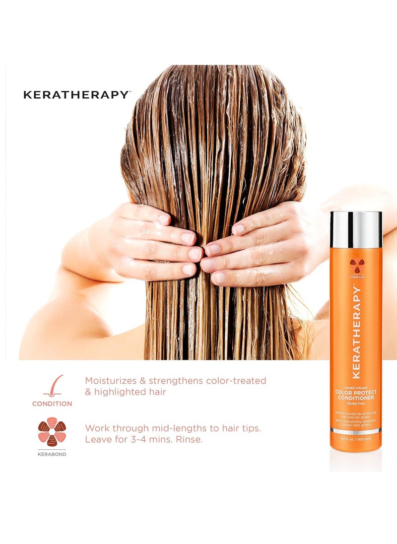 KERATHERAPY KERATHERAPY Keratin Infused Color Protect Shampoo, 33.8 fl. oz., 1000 ml - Gluten Free Color Protecting Shampoo for Color Treated Hair with Kerabond Technology, Red Raspberry Oil, Omega 3 & 6  - Image 2