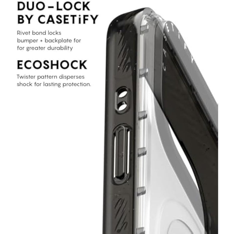 Casetify Impact iPhone Air Case 【Slim/Wireless Charging Compatible / 8.2 ft. 4X Military Grade Drop Protection】 - Pine Forest - Clear Black - Image 4