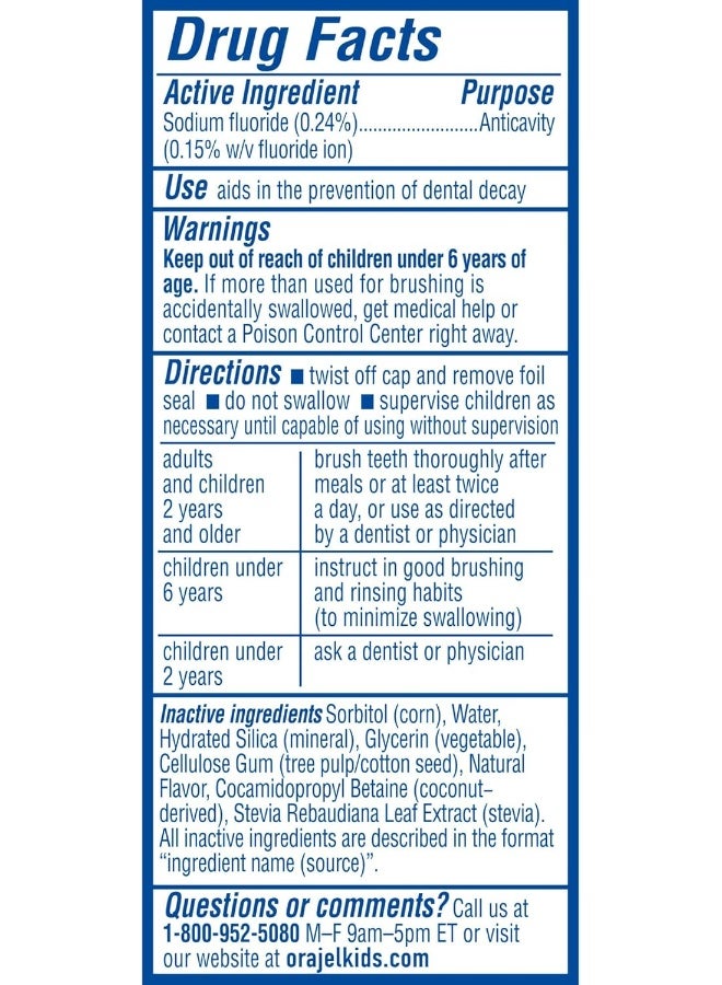 Orajel, Paw Patrol Anticavity Fluoride Toothpaste, Bubble Berry, 4.2 Oz (119 G) - Image 3